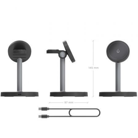 AISENS Cargador Inalámbrico 3 en 1 de 15W para Móvil, Apple Watch y Auriculares, Negro AISENS Cargador Inalámbrico 3 en 1 de 15W para Móvil, Apple Watch y Auriculares, Negro